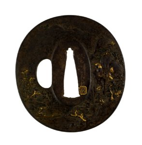 Kikugawa Hisahide - Tsuba with a Chinese Landscape - Walters 51380