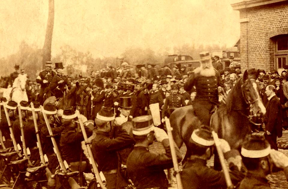 King Leopold II, Queen Marie Henriette and at the back Princess Clémentine