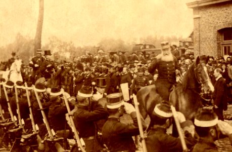 King Leopold II, Queen Marie Henriette and at the back Princess Clémentine