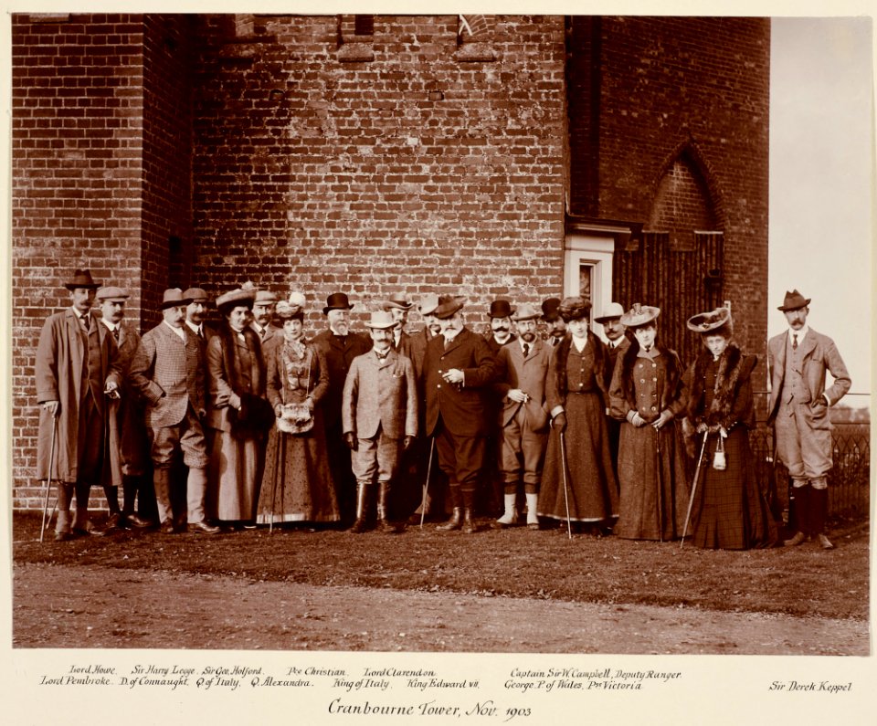 King Edward VII with the King and Queen of Italy