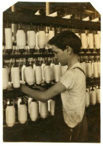 King Philip - Mule Spinning Room. Back boy - Roving. Charles Cavanagh, 863 Slade St.15 years. LOC nclc.03089