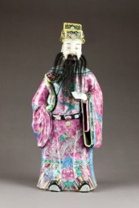 Kinesisk figur föreställande Shou Xing är en av de tre taoistiska stjärngudarna för lycka - Hallwylska museet - 95994