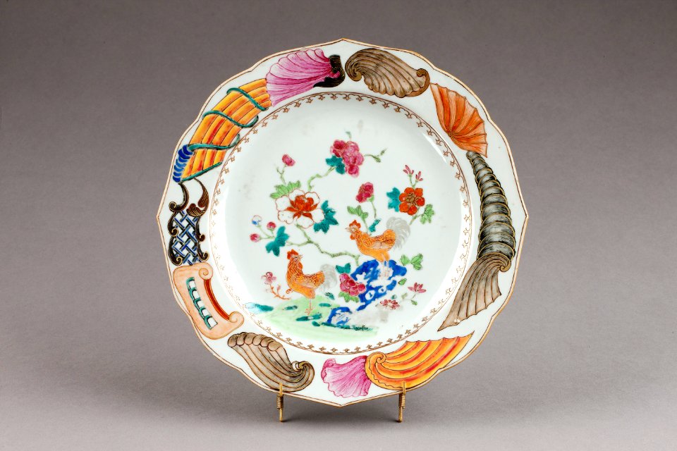 Kinesisk porslins tallrik från 1740-talet - Hallwylska museet - 95815
