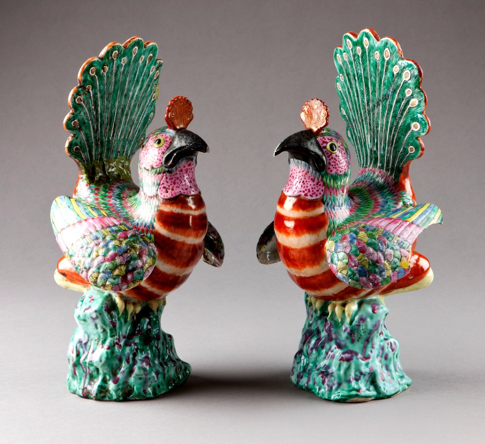 Kinesiska påfåglar från cirka 1750-talet - Hallwylska museet - 95449