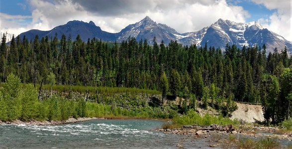 Kintla Rapids and Parke Peak photo