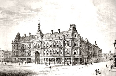 Kirkgate Market Bradford lithograph 1872 photo