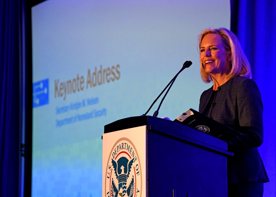 Kirstjen Nielsen speaks at Cyber Security Innovation Showcase 190319-H-XD768-003 (40462619133)