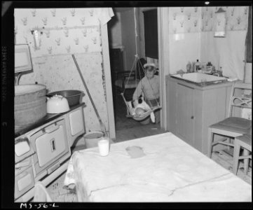 Kitchen of miner's home in company housing project. Louise Coal Company, Louise Mine, Case, Monongalia County, West... - NARA - 540248 photo