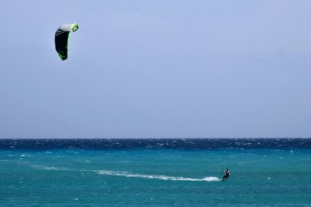 Extreme surfing kitesurfer