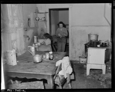 Kitchen in home of Charles B. Lewis, miner, who lives in company housing project. Union Pacific Coal Company, Winton... - NARA - 540580 photo