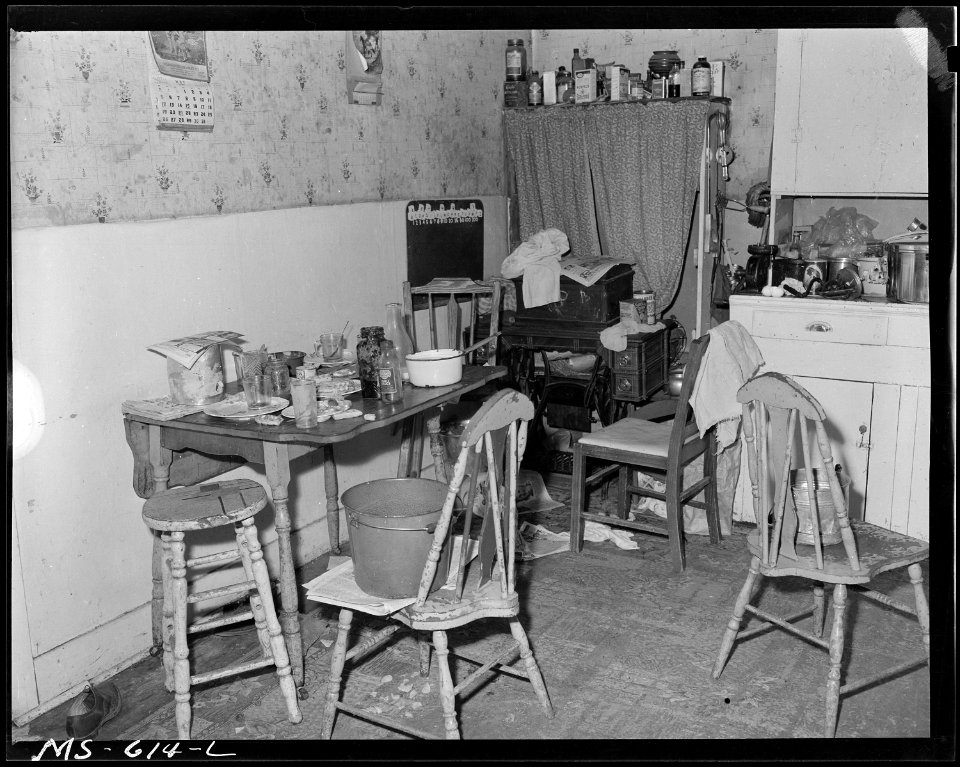 Kitchen in home of Mr. & Mrs. Llewelyn living in company housing project. Royal Coal Company, Royal Mine, Carbon... - NARA - 540527