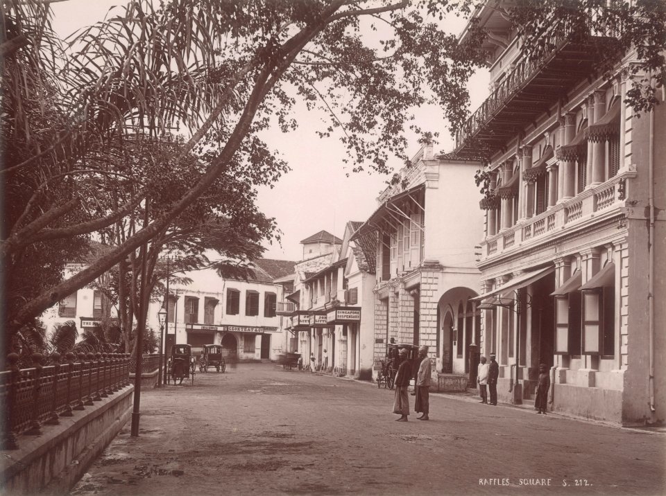 KITLV - 103746 - Lambert & Co. - Raffles Place in Singapore - circa 1885