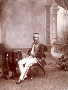 KITLV - 101320 - Kleingrothe, C.J. - Medan - Maamoon al-Rashid Perkasa Alamsjah, Sultan of Deli, presumably at Medan, Sumatra - circa 1880