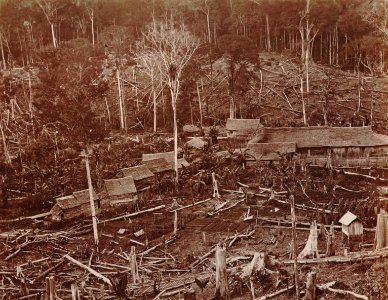KITLV - 103803 - Village surrounded by land reclamations, probably in Singapore - circa 1890