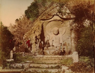 KITLV - 110658 - Kusakabe, Kimbei - Buddha statue at Hakone in Japan - circa 1890