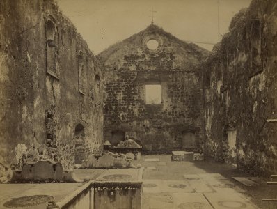 KITLV - 111826 - Lambert & Co., G.R. - Singapore - Old Portuguese church Nossa Senhora do Oiteiro at Malacca (Melaka) - circa 1895
