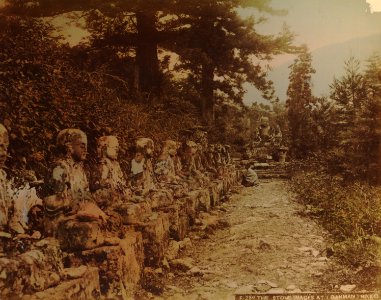 KITLV - 110625 - Kusakabe, Kimbei - Stone sculptures at Nikkō, Tochigi (日光市) in Japan - circa 1890