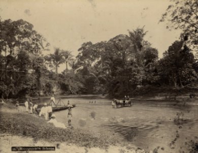 KITLV - 114191 - Stafhell & Kleingrothe - Medan - Crossing and ferry at Belawan in Deli - circa 1890