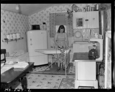 Kitchen in home of Albert Paxton, miner, who lives in company housing project. National Fuel Company, Monarch Mine... - NARA - 540480