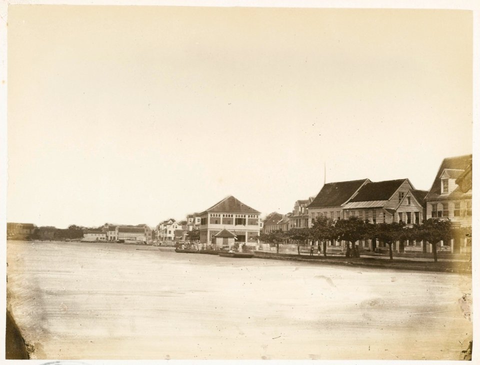 KITLV - 12683 - Bureau of Police at the Waterkant in Paramaribo - circa 1890