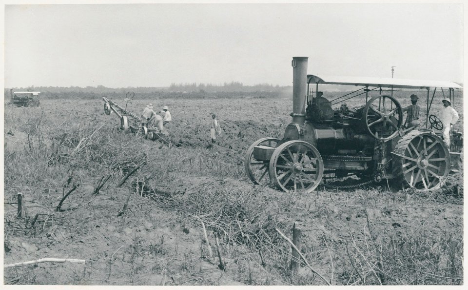 KITLV - 12649 - Kleingrothe, C.J. - Medan - Steam team of the Tobacco Company Arendsburg, Deli - 1903