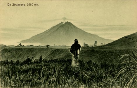 KITLV - 1405099 - Kleingrothe, C.J. - Medan - The Sinabung volcano, 2680 m., near Kabanjahe, Sumatra - 1908-1930