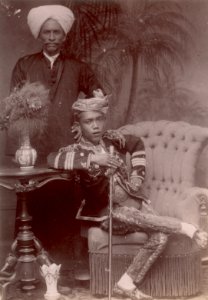 KITLV - 103791 - Malay boy with Indian companion at Singapore - circa 1890