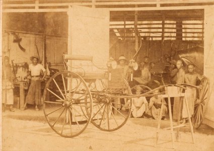 KITLV - 154117 - Lambert & Co., G.R. - Singapore-Deli - Presumably Rens' Rijtuigfabriek (carriage factory), in Deli - circa 1890