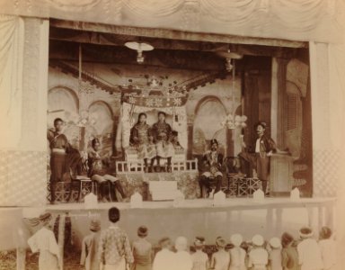KITLV - 106227 - Lambert & Co., G.R. - Singapore - Bangsawan, Malay opera Penang - circa 1895