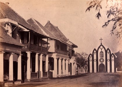 KITLV - 155220 - Buwalda, K. - Soerabaija - Roman Catholic church in Surabaya - 1865