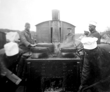 Kitchen railroad car being prepared for trip at Le Mans, France, 1919 (31981796684)