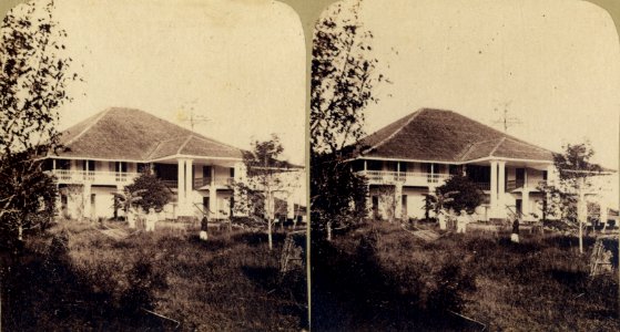 KITLV - 180524 - Hermitage, Thomas - Singapore - House and garden Orange Grove, Singapore - 1861