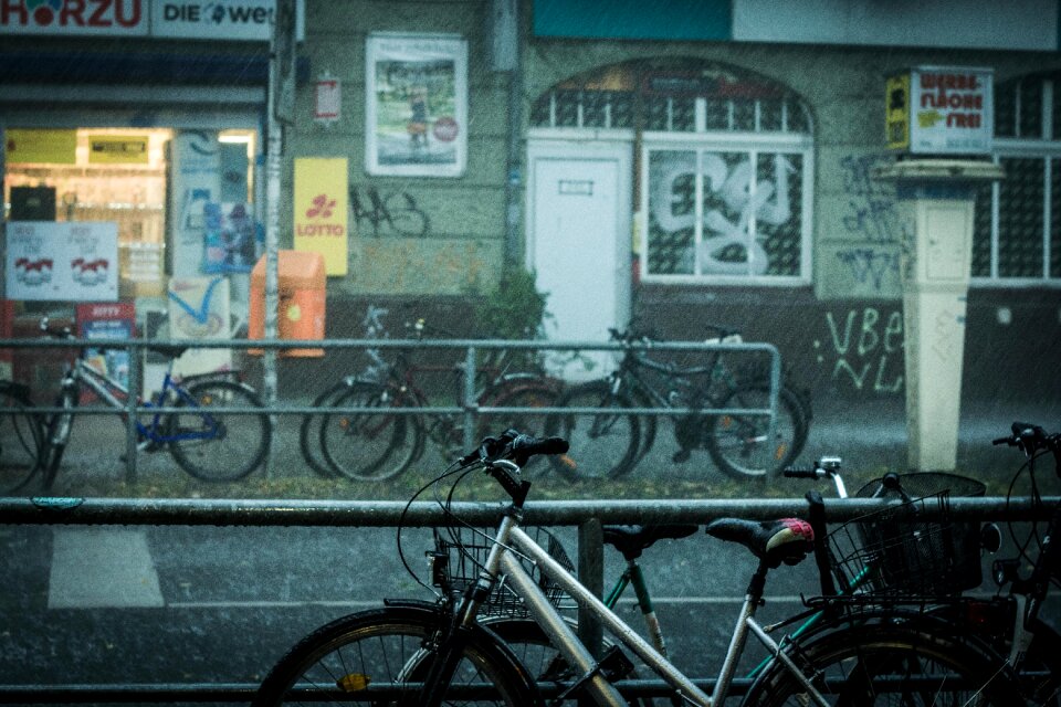 Berlin rain bicycle