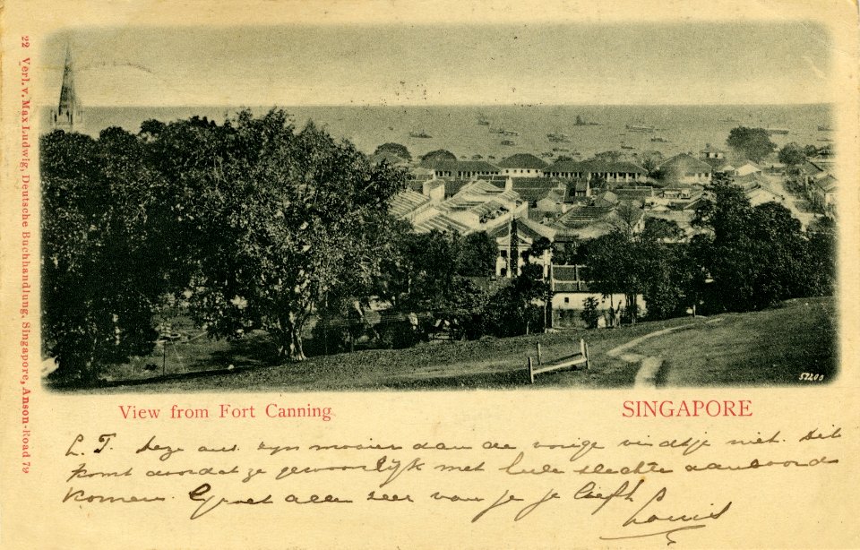 KITLV - 1404879 - Ludwig, Deutsche Buchhandlung Max - Singapore - View from Fort Canning, Singapore - 1895-1903
