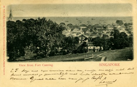KITLV - 1404879 - Ludwig, Deutsche Buchhandlung Max - Singapore - View from Fort Canning, Singapore - 1895-1903