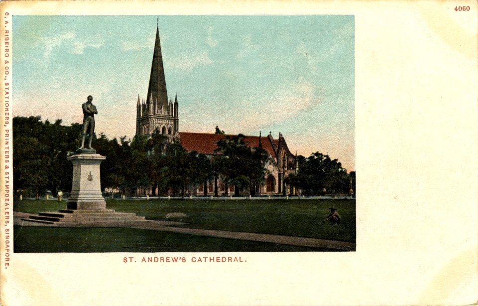 KITLV - 1404966 - Ribeiro & Co., stationers, printers & stampdealers - Singapore - St. Andrews Cathedral - 1895-1908
