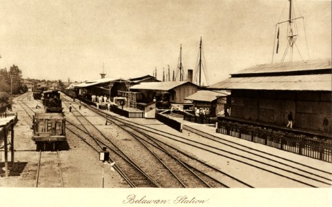 KITLV - 26883 - Kleingrothe, C.J. - Medan - Railway station at Belawan, Sumatra East Coast - circa 1905