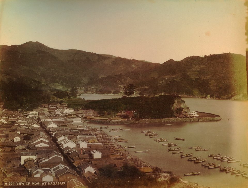 KITLV - 110623 - Kusakabe, Kimbei - Nagasaki harbor, seen from Mogi in Japan - circa 1890
