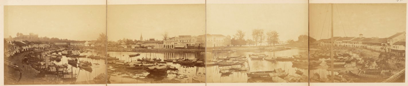 KITLV - 29175 - View of the harbor of Singapore - 1860