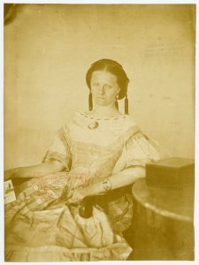KITLV - 16069 - Junghuhn, Franz Wilhelm (1809-1864) - Mrs. Johanna Louisa Frederica Junghuhn-Koch in Leiden - circa 1855