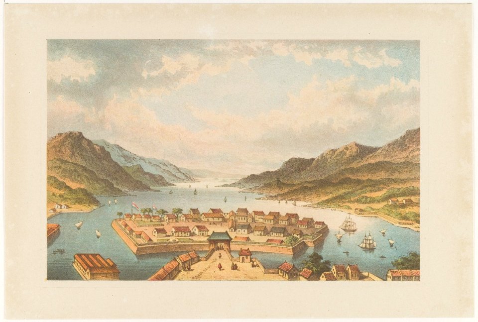 KITLV - 36D536 - Dejima, Nagasaki - Colour lithography - Circa 1890