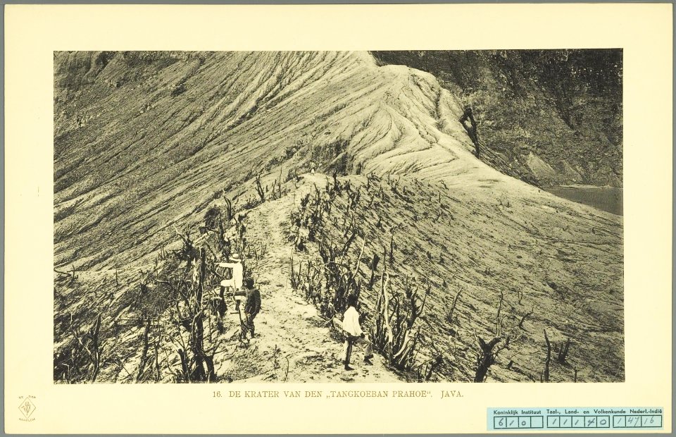 KITLV - 37346 - Demmeni, J. - Tulp, De - Haarlem - The crater of the Tangkuban Perahu (Tangkoeban Prahoe) volcano. - 1911