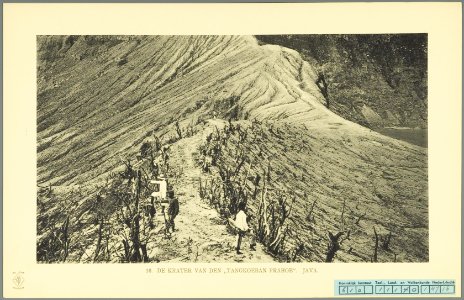 KITLV - 37346 - Demmeni, J. - Tulp, De - Haarlem - The crater of the Tangkuban Perahu (Tangkoeban Prahoe) volcano. - 1911