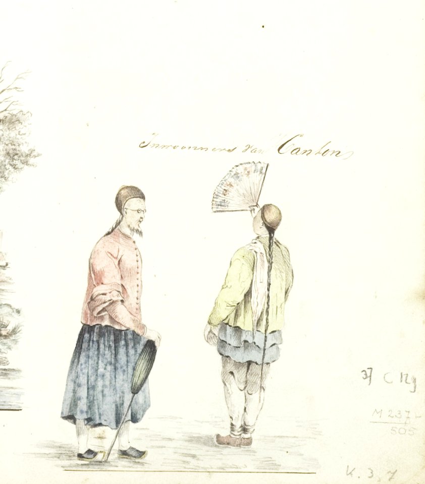 KITLV - 37C129 - Comte, Louis le - Inhabitants of Canton (Guangzhou), China - Water colour - Circa 1830