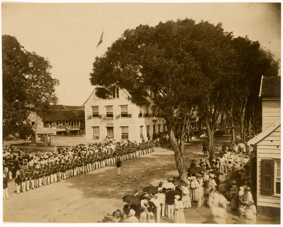 KITLV - 39028 - Muller, Julius Eduard - Paramaribo - The opening of the Colonial States in Paramaribo for the session 1884-1885 - 1884