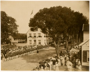 KITLV - 39028 - Muller, Julius Eduard - Paramaribo - The opening of the Colonial States in Paramaribo for the session 1884-1885 - 1884
