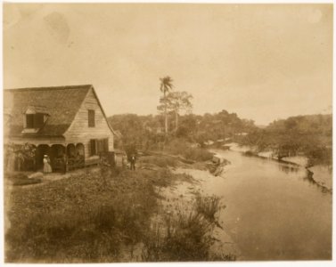 KITLV - 39044 - Muller, Julius Eduard - Paramaribo - Domineekreek at Poeloepantje in Paramaribo - circa 1885