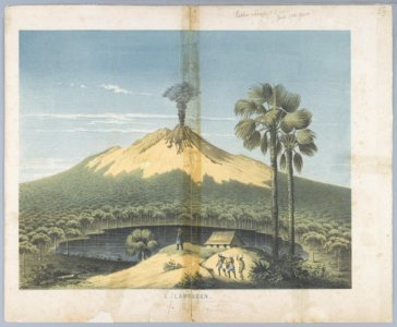 KITLV - 37C207 - Junghuhn, Franz Wilhelm (1809-1864) - Mieling, C.W. - Gunung Lemongan, volcano in East Java - Colour lithography - 1853-1854