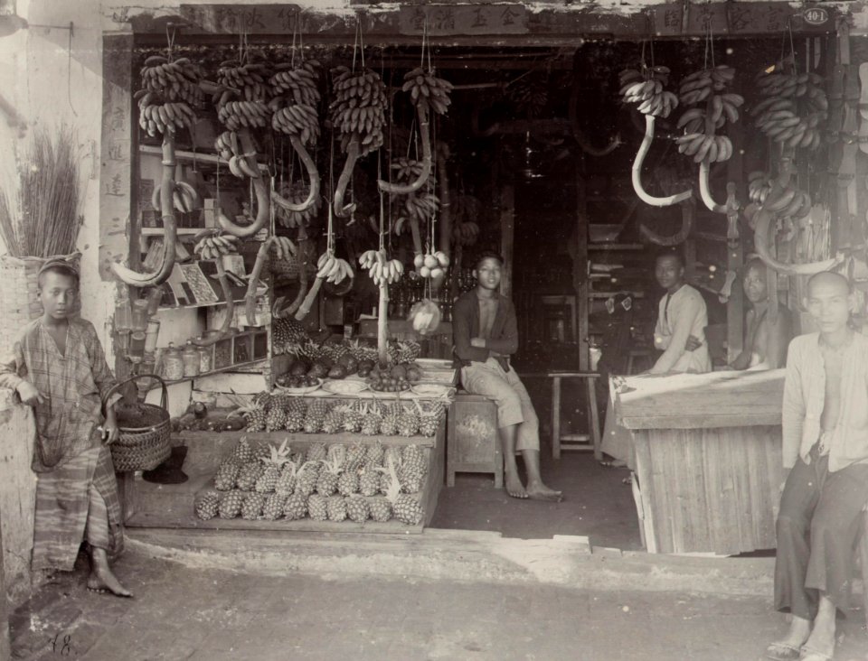 KITLV - 50210 - Fruit seller in Singapore - circa 1900