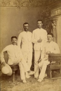 KITLV - 181471 - Lambert & Co, G.R. - Singapore - Studio portrait of European men in Singapore - circa 1890